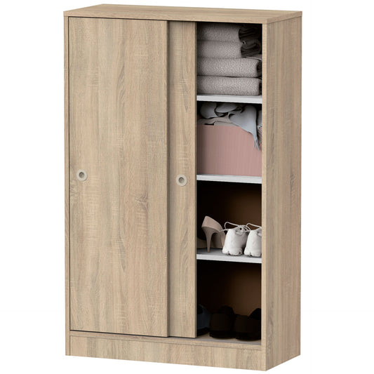 Armario Dormitorio, Multiusos, Baño, Mueble Cocina, Zapatero 2 Puertas Correderas 120x74x33 Cm, Briebe, Nova, Madera