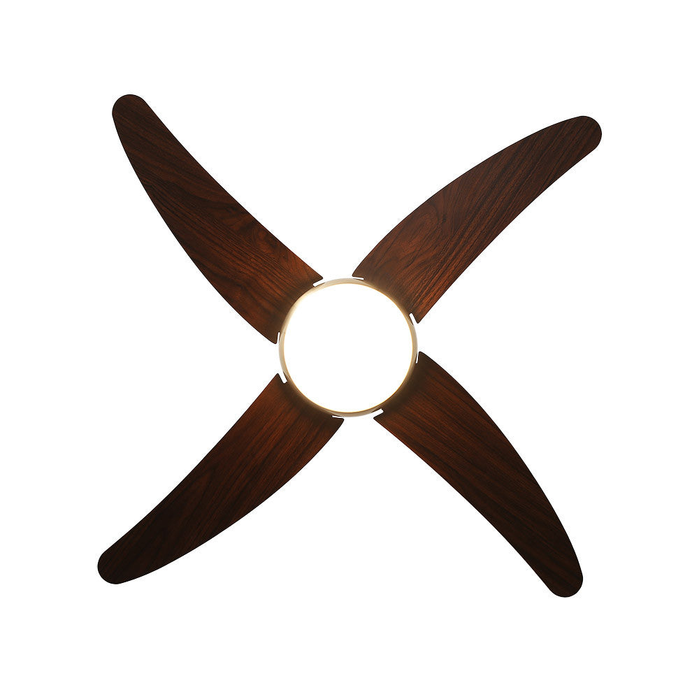 Ventilador 2xe27 Dc Klod Cuero/cerezo4 Asp.6 Vel 117d C/remoto Y Temporizador_1