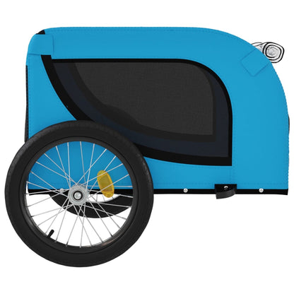 Remolque De Bicicleta Mascotas Hierro Tela Oxford Azul Negro_5