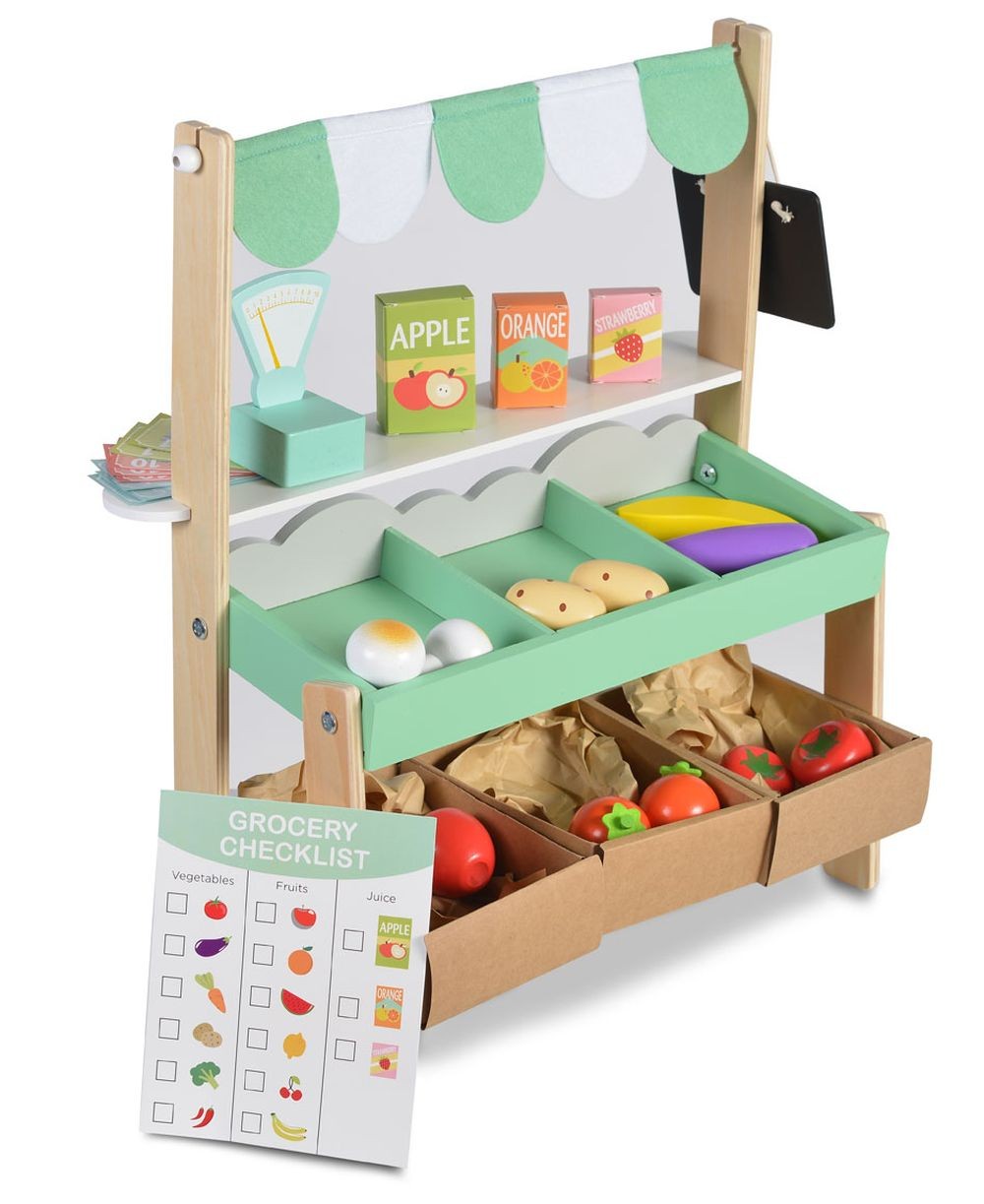Supermercado De Madera Con Set De Productos (38 Piezas)_1