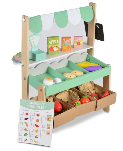 Supermercado De Madera Con Set De Productos (38 Piezas)_1