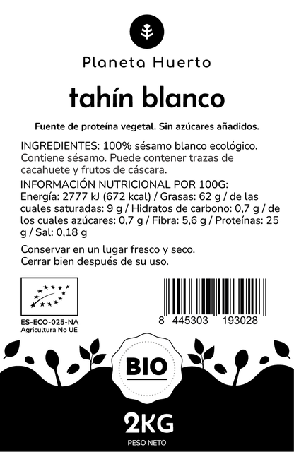 Sésamo Branco Biológico Tahin Planeta Huerto 2kg