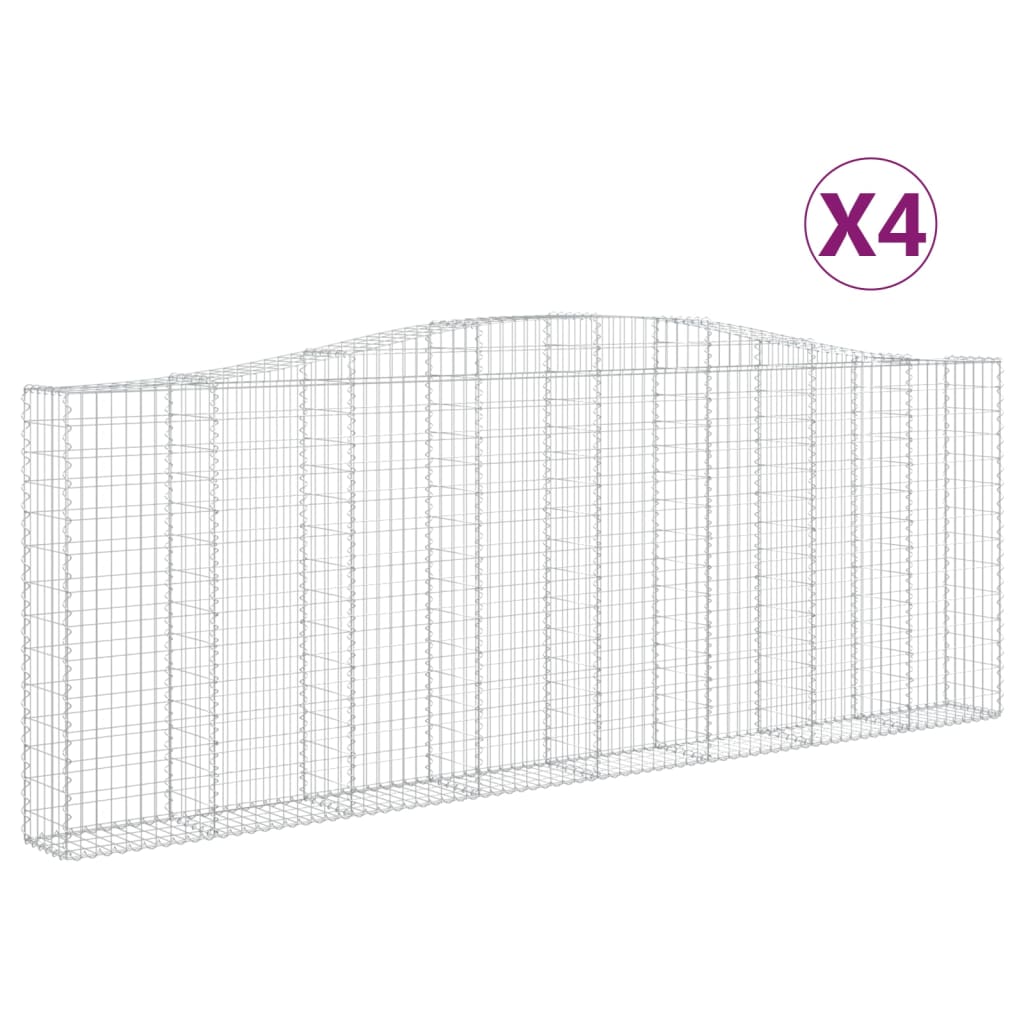 Cestas Gaviones 4 Uds Forma De Arco Hierro 400x30x140/160 Cm_0