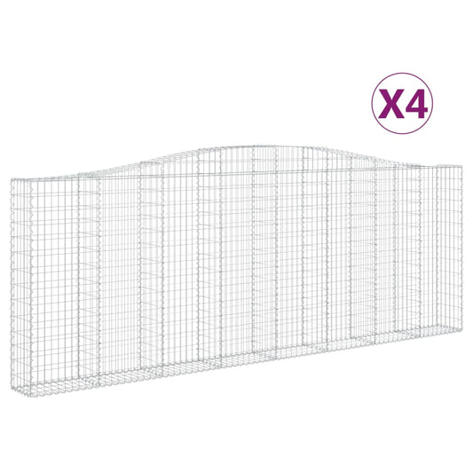 Cestas Gaviones 4 Uds Forma De Arco Hierro 400x30x140/160 Cm_0