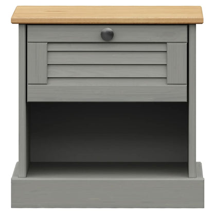 Mesita De Noche Vigo Madera Maciza De Pino Gris 42x35x42 Cm_3