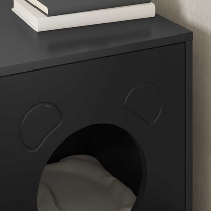 Casa Para Gatos Negro 42,5 X 40 X 53 Cm Madera De Ingeniería_3