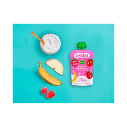 Embalagem de 2 saquetas de iogurte e framboesa ECO Smileat 100 g
