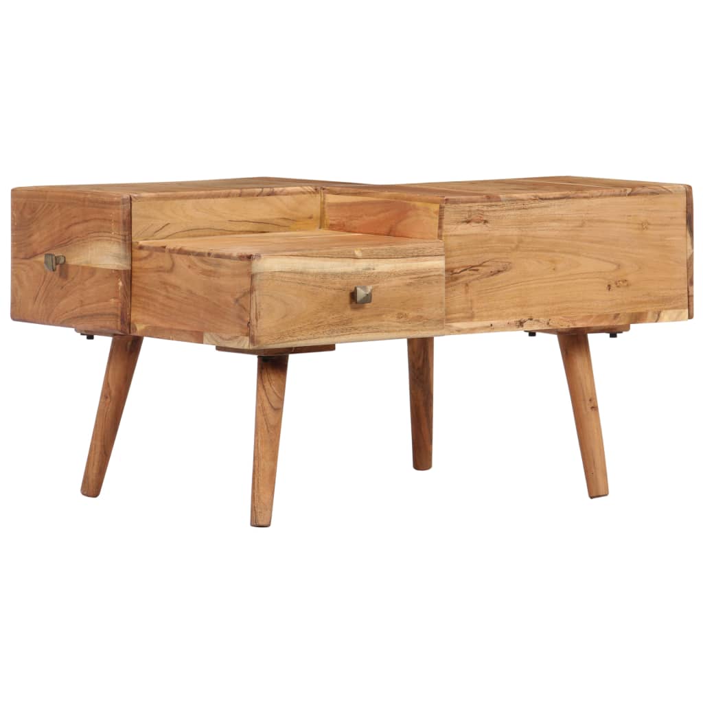 Mesa De Centro De Madera Maciza De Acacia 70x60x42 Cm_1