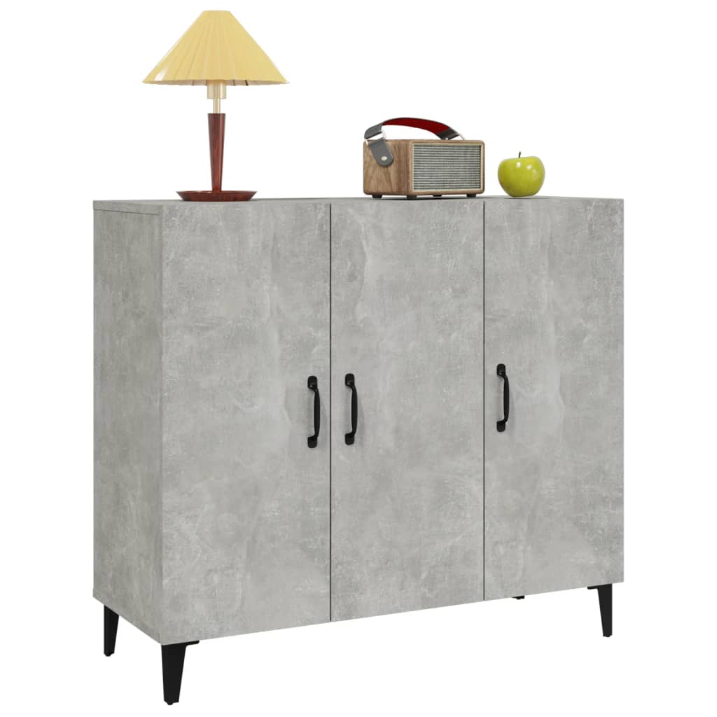 Aparador De Madera De Ingeniería Gris Hormigón 90x34x80 Cm / Vetonek_3