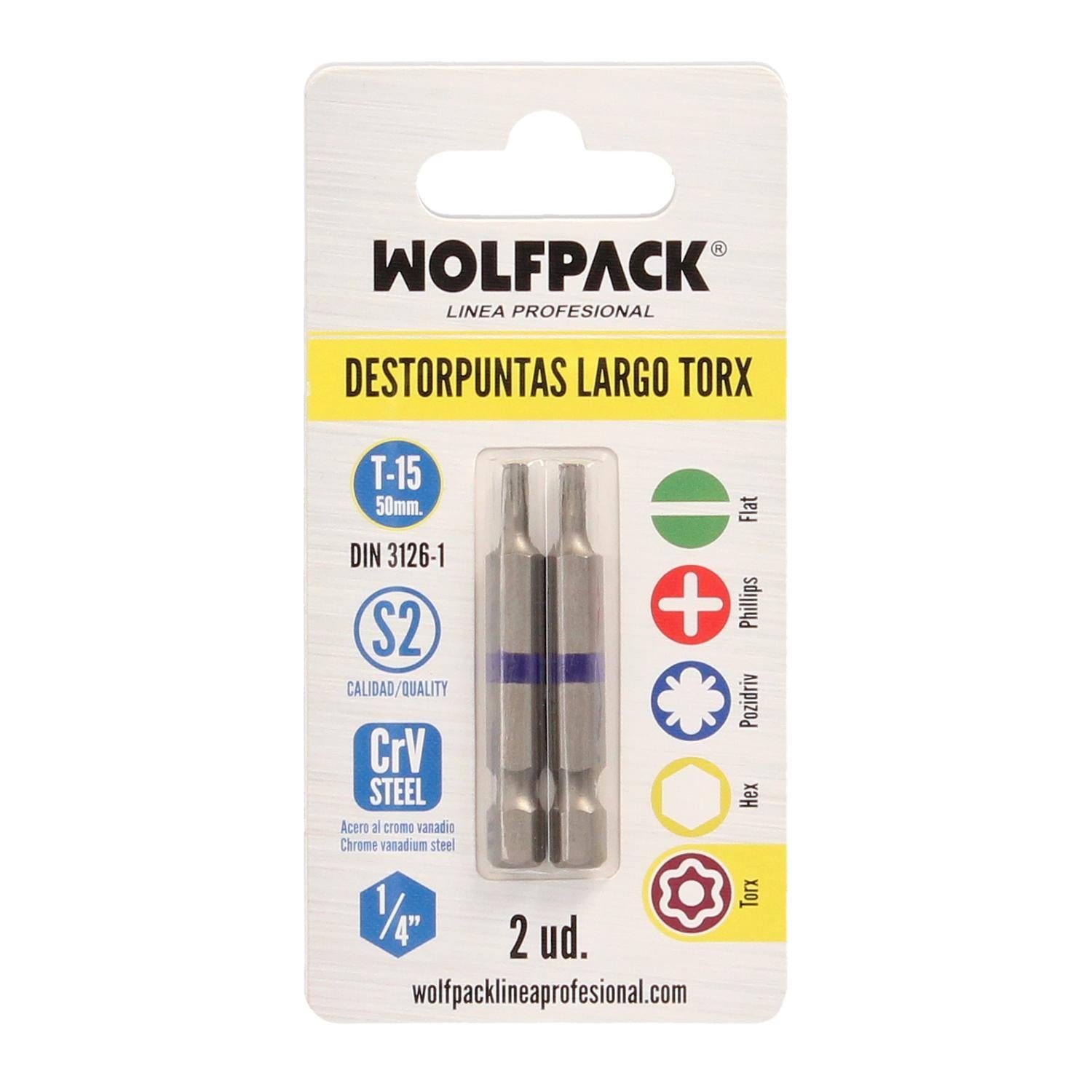 Puntas Largas Destornillador Torx T15 (2 Piezas). Acero S2 Al Cromo Vanadio. Puntas Hexagonales, Destorpuntas,_2