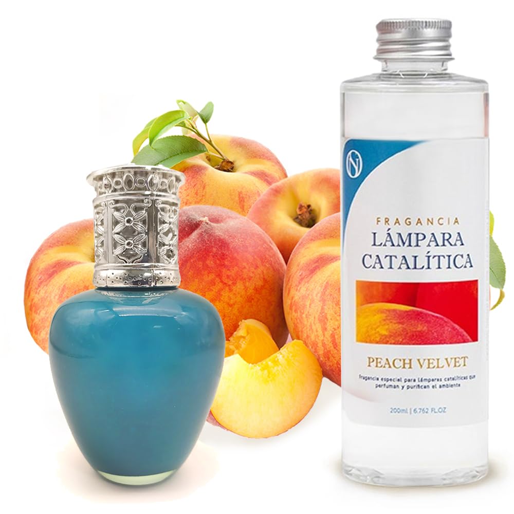 Lámpara Catalítica Aqua Marina + Aroma Peach Velvet 500ml - Elimina Malos Olores, Perfuma Y Mejora La Calidad Del Aire_0