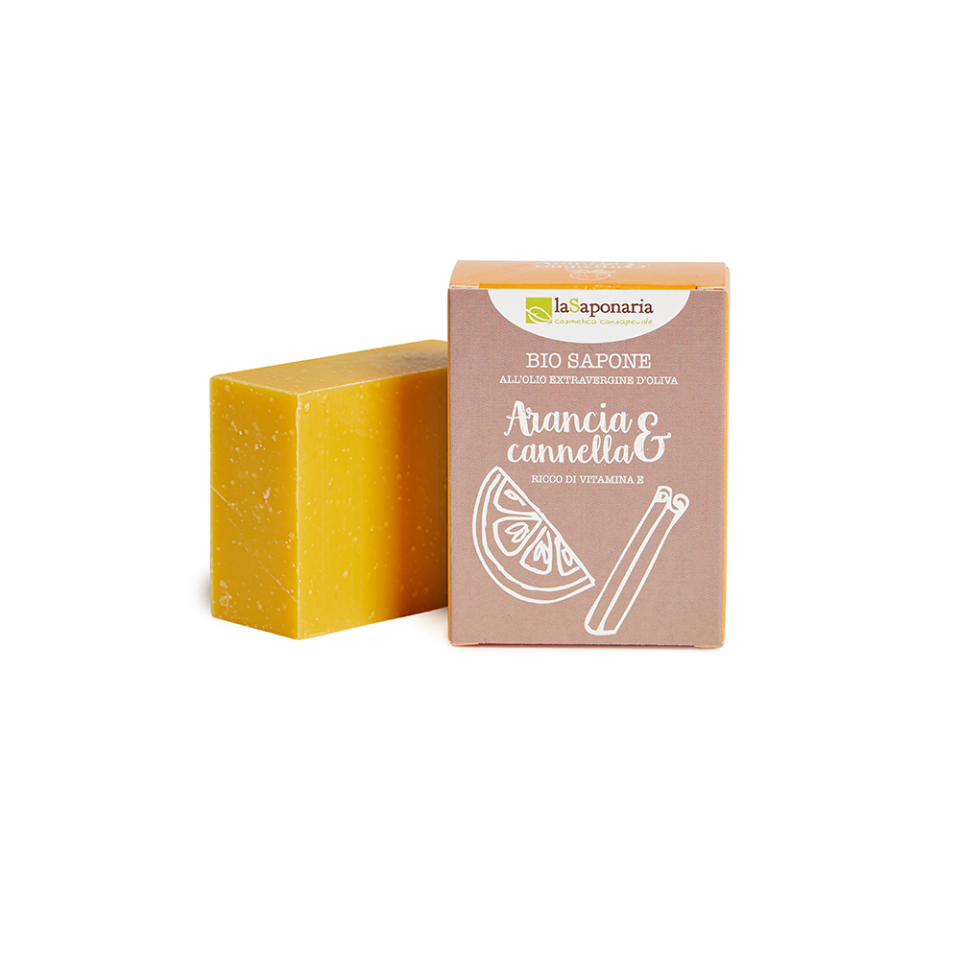 Sabonete com Azeite Virgem Extra, Laranja e Canela La Saponaria 100g