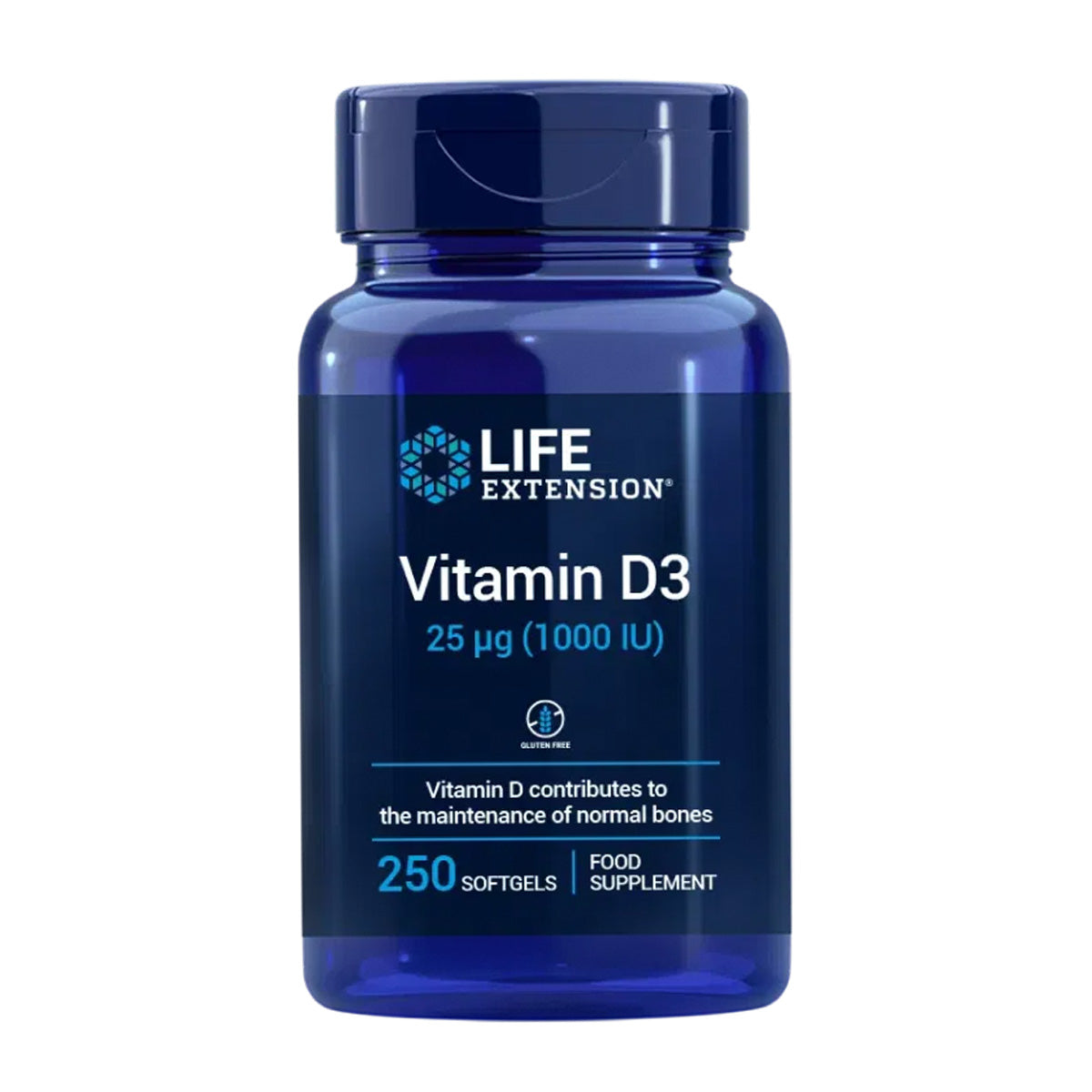 Vitamina D3 1000 UI, Life Extension 250 pérolas