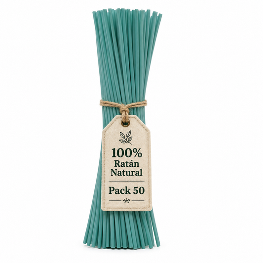 Varillas Difusor SYS 50 Uds | Ratán Natural Azul | Mikado | Alta Absorción | 2,5 mm X 32 cm_0