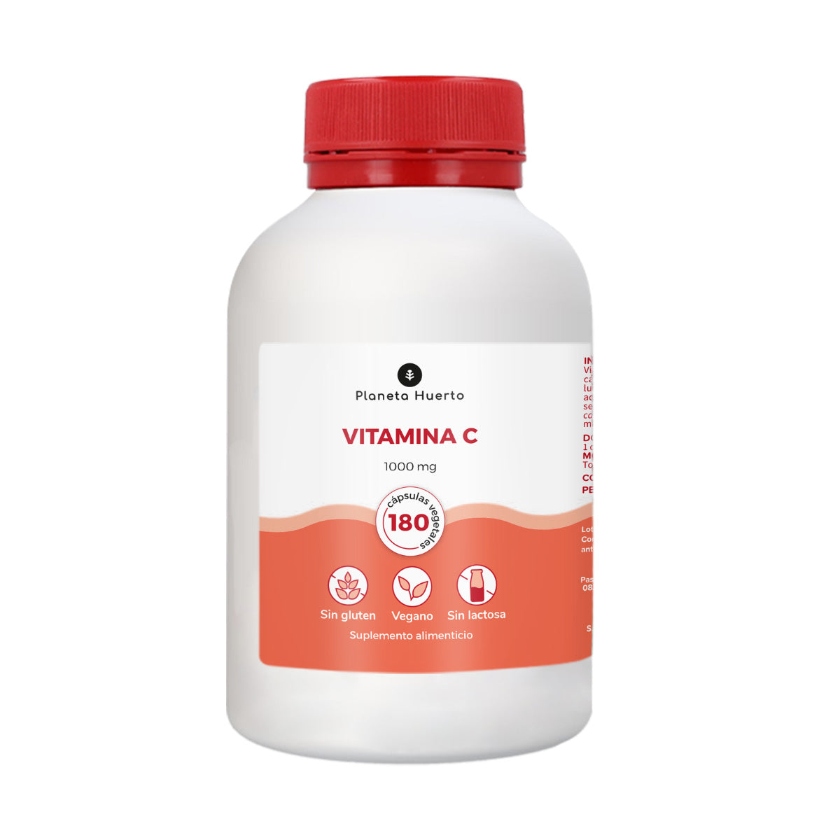 Vitamina C 1000 mg Planeta Huerto 180 cápsulas vegetais