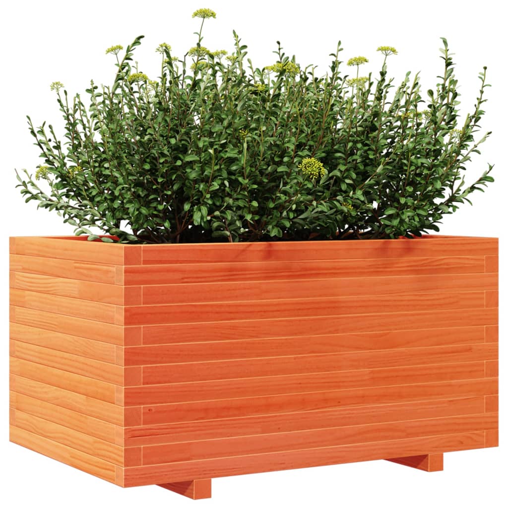 Jardinera Madera Maciza De Pino Marrón Cera 90x60x49,5 Cm_3