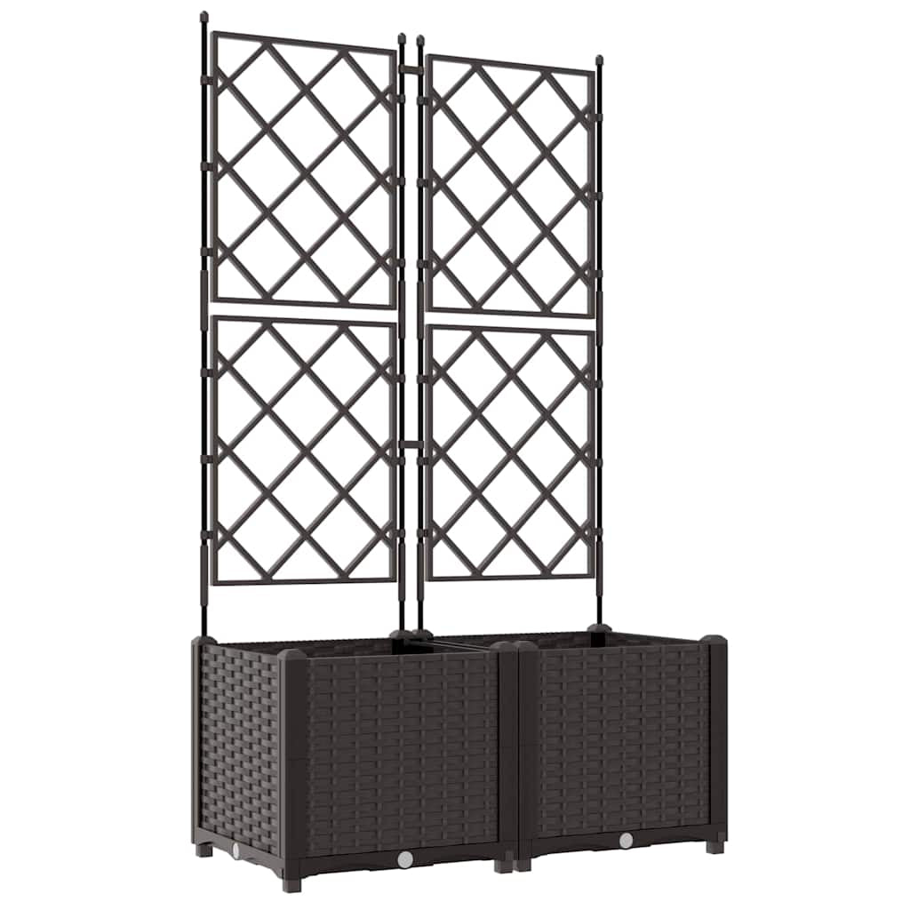 Vidaxl Maceta De Jardín Con Enrejado 2 Pcs Marrón 80 X 40 X 143 Cm Pp_0