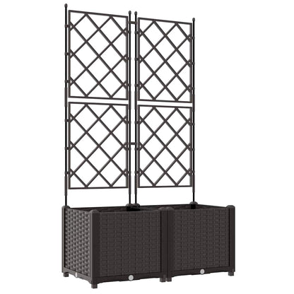 Vidaxl Maceta De Jardín Con Enrejado 2 Pcs Marrón 80 X 40 X 143 Cm Pp_0