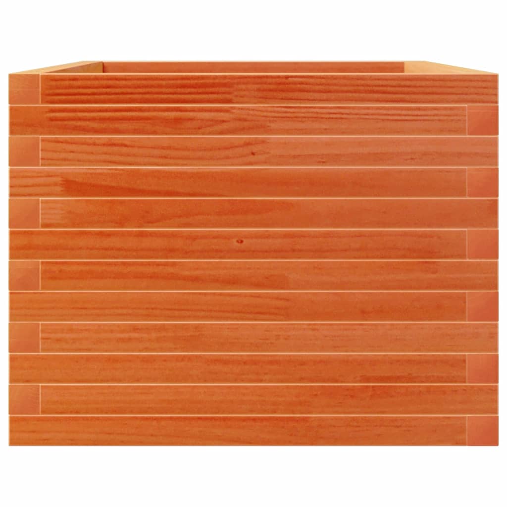 Jardinera Madera Maciza De Pino Marrón Cera 110x60x45,5 Cm_5