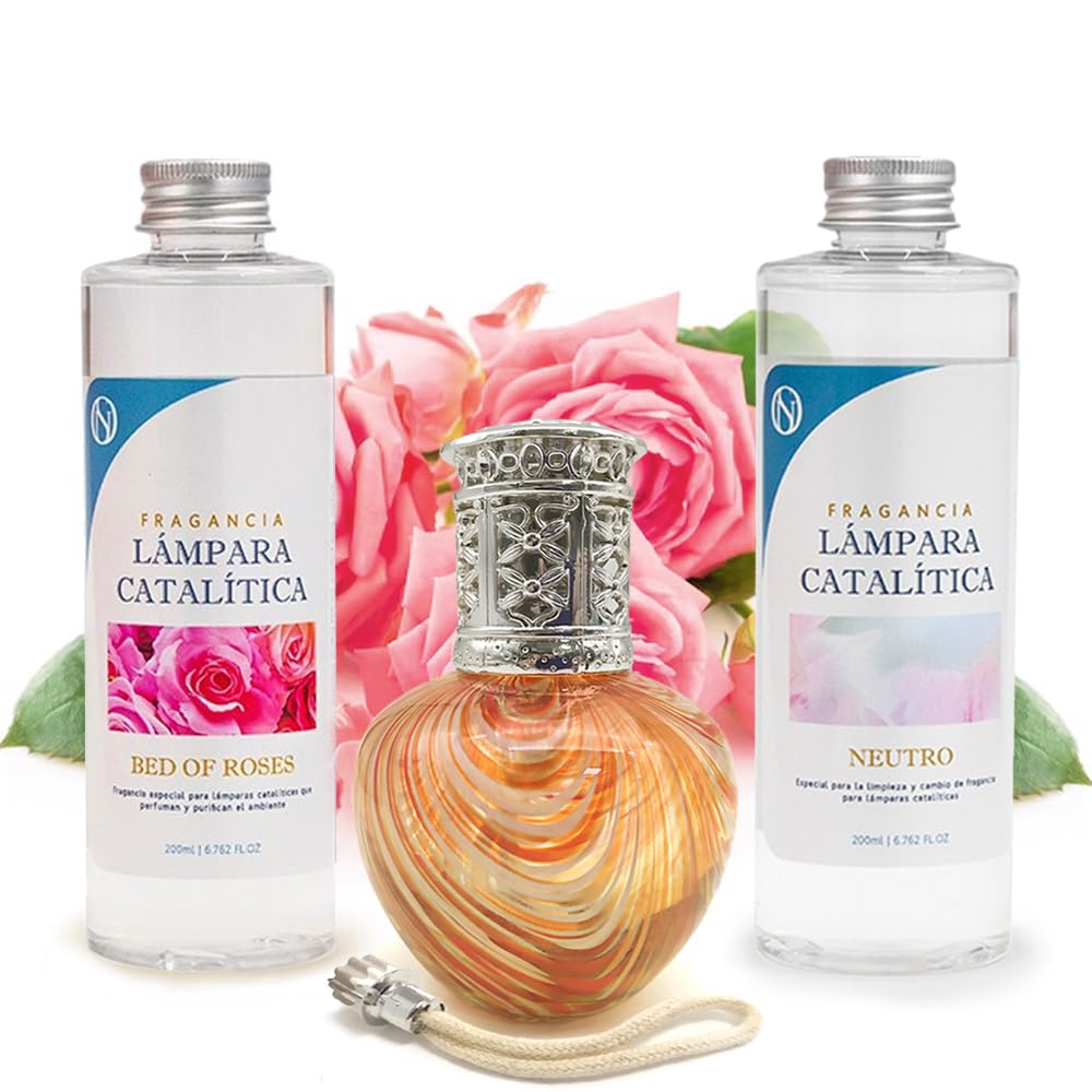 Pack Ahorro Lámpara Catalítica Orange Waves + Fragancia Bed Of Roses 200ml + Limpiador Neutro 200ml + Mecha Repuesto_0
