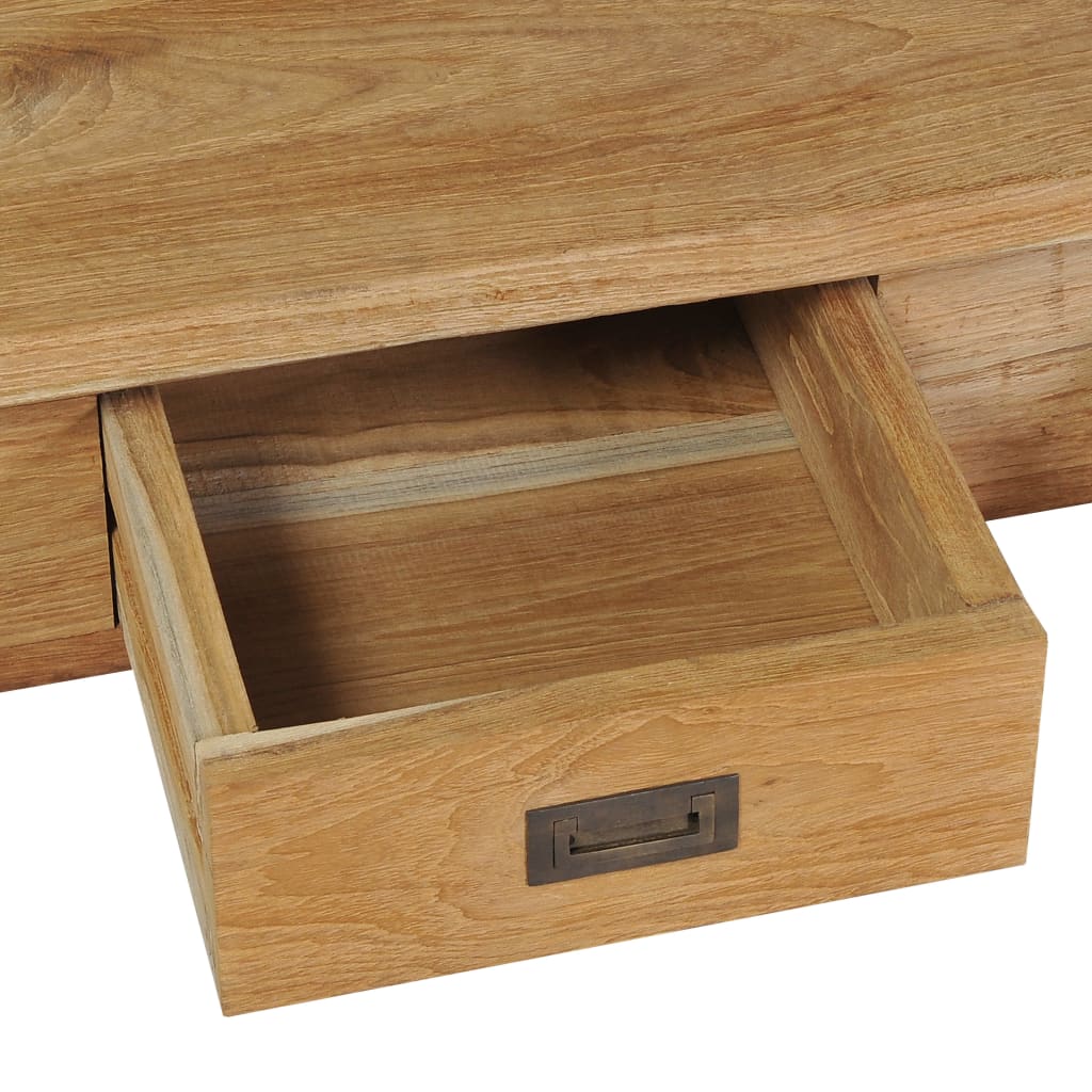 Mesa De Centro Madera De Teca Maciza 100x60x35 Cm_2