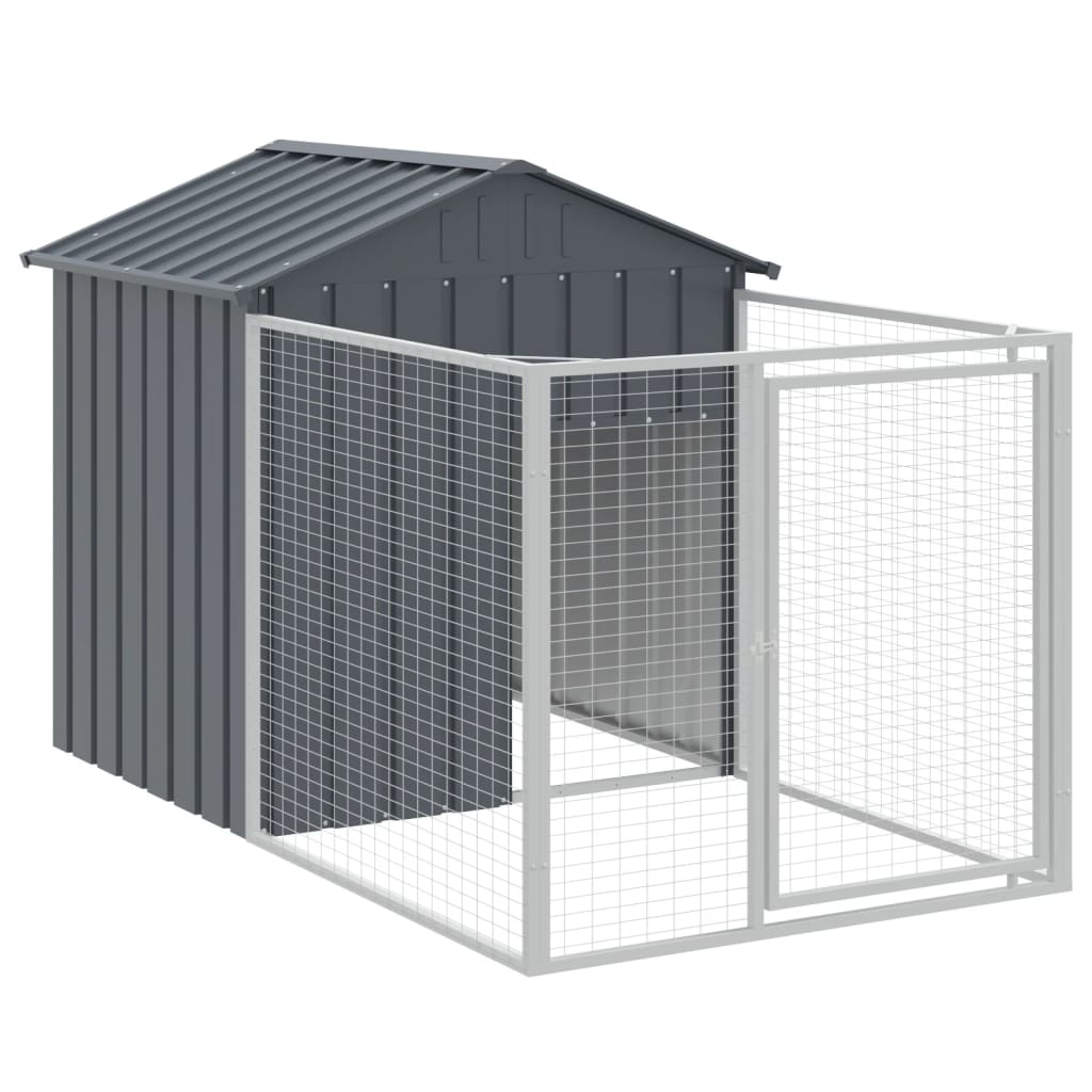Vidaxl Caseta Perros Con Tejado Acero Galvanizado Gris 117x1017x123 Cm_5
