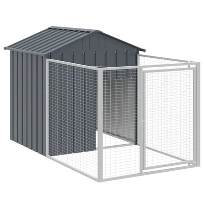 Caseta Perros Con Tejado Acero Galvanizado Gris 117x1017x123 Cm_5