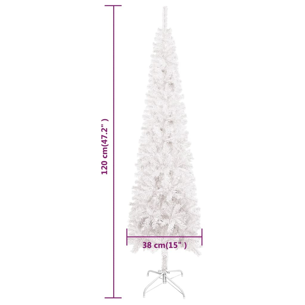 Vidaxl Árbol De Navidad Delgado Blanco 120 Cm_2