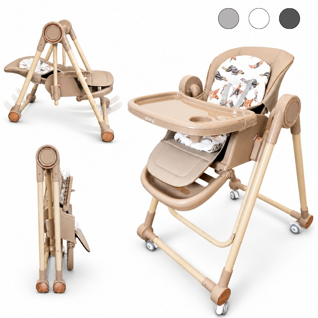 Trona Khaki Evolutiva 3 En 1, Plegable Y Portátil Con Altura, Reposapiés, Respaldo Y Bandeja Bathby_0