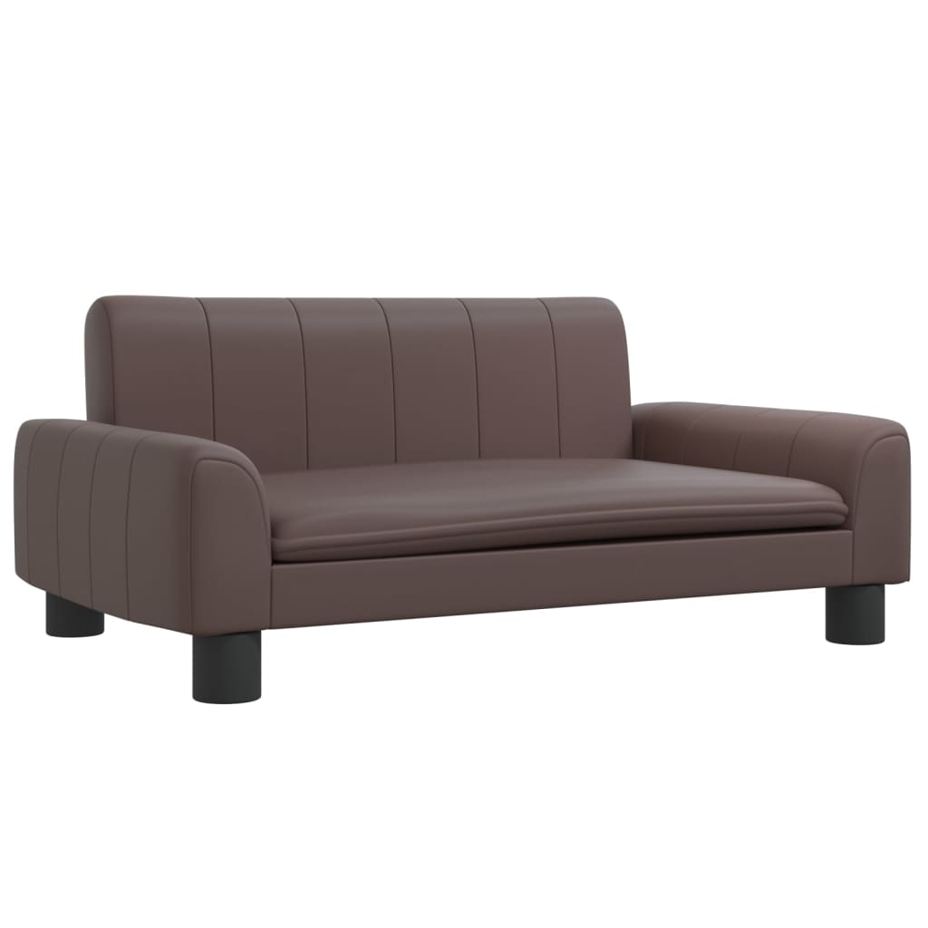 Cama Para Perros De Cuero Sintético Marrón 70x45x30 Cm / Vetonek_4