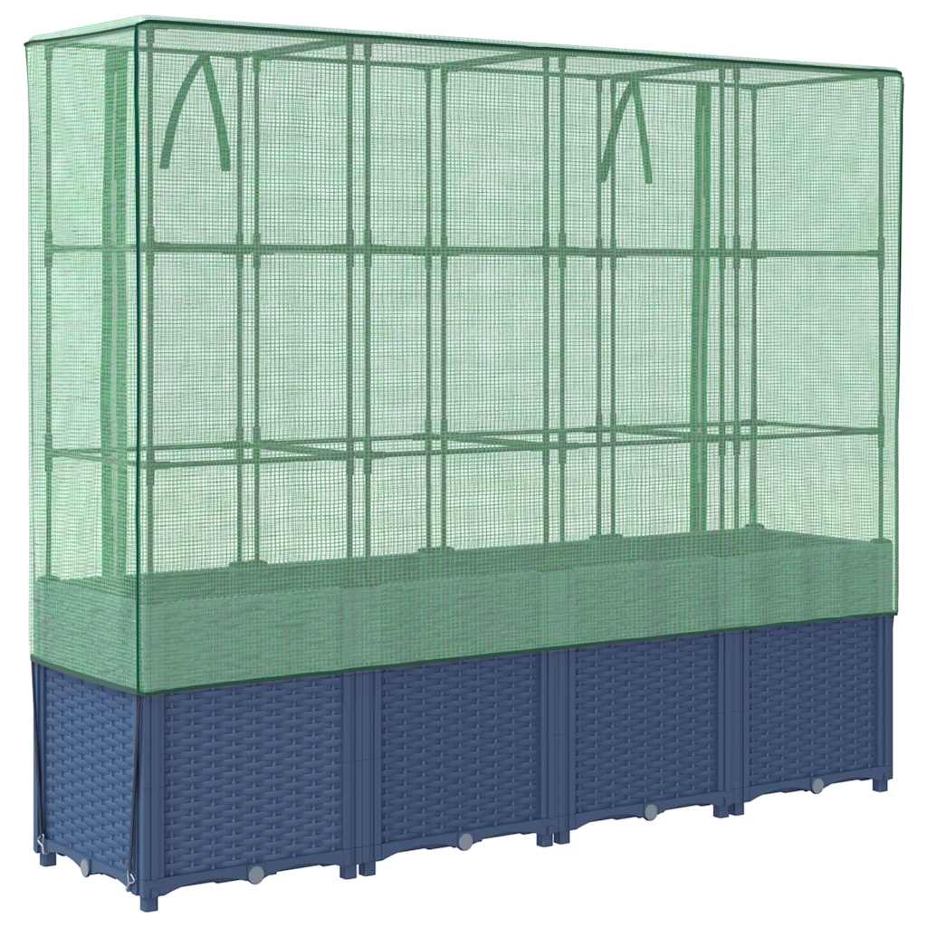 Jardinera Elevada Con Cubierta De Invernadero Aspecto Ratán 160x40x153 Cm_5