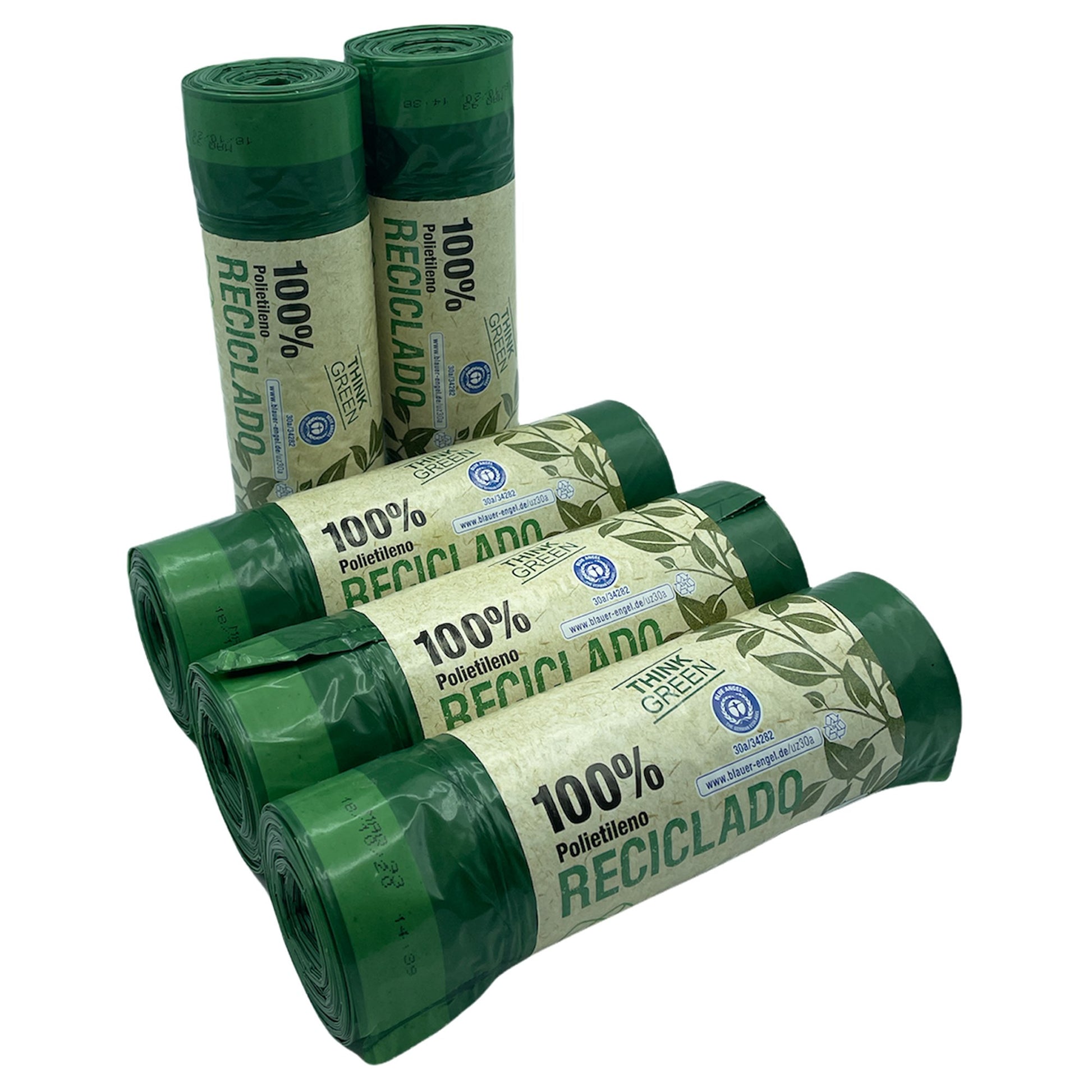 100 Bolsas De Basura Fabricadas Con Materiales Reciclados, Con Autocierre, 30l Capacidad Cada Una