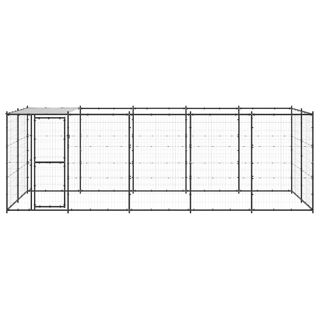 Perrera De Exterior De Acero Con Techo 12,1 M²_3