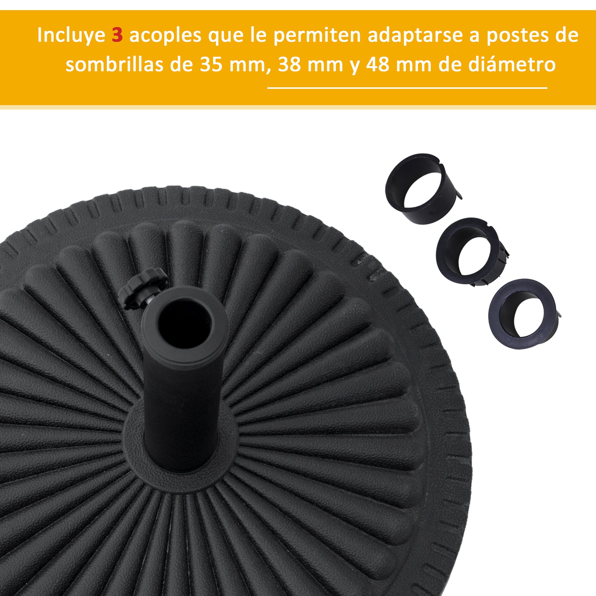 Outsunny Base Para Sombrilla Jardín Peso 14kg Para Postes De 35/38/48mm Ø49x32cm_5