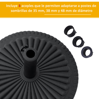 Outsunny Base Para Sombrilla Jardín Peso 14kg Para Postes De 35/38/48mm Ø49x32cm_5