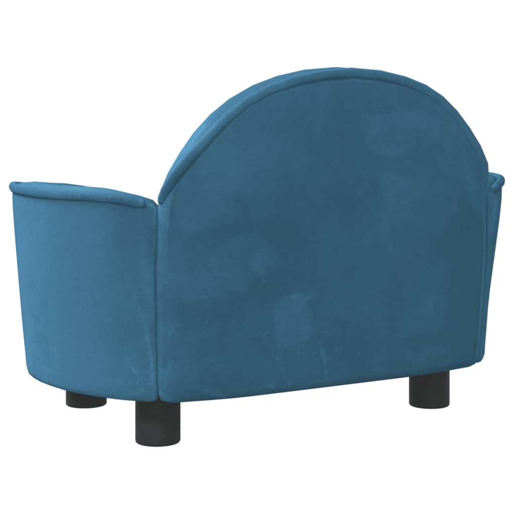 Cama Para Perros De Terciopelo Azul 66x40x45 Cm / Vetonek_0