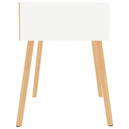 Mesita De Noche Madera De Ingeniería Blanco Brillo 40x40x56 Cm_2