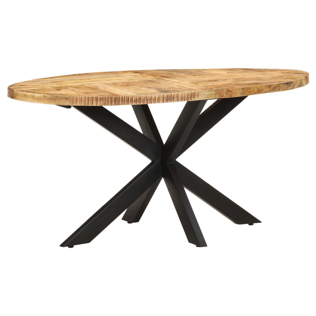 Mesa De Comedor De Madera De Mango Rugosa 160x90x75 Cm_4