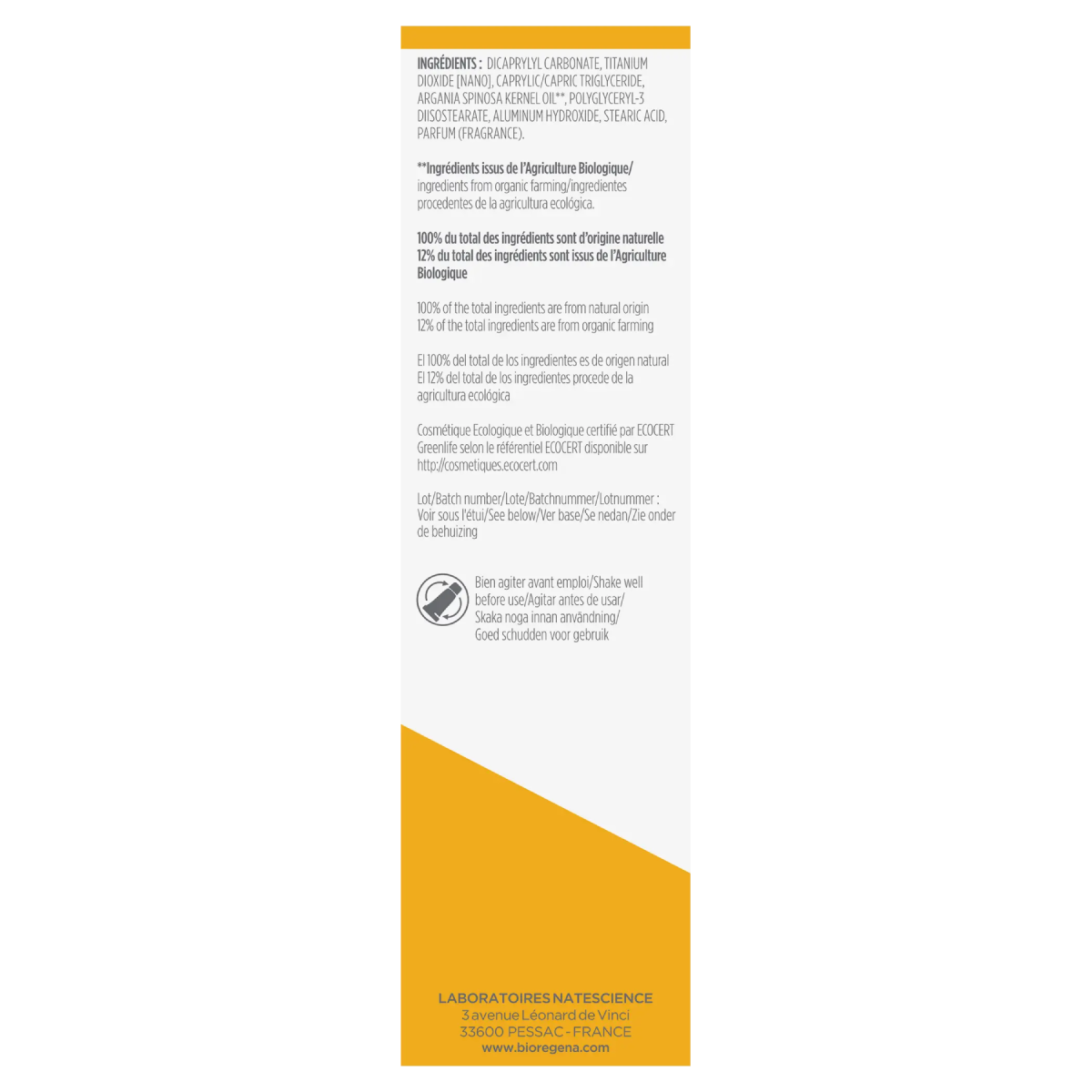 Protetor Solar em Spray Hipoalergénico FPS 50 da Bioregena para Adultos, 90 ml