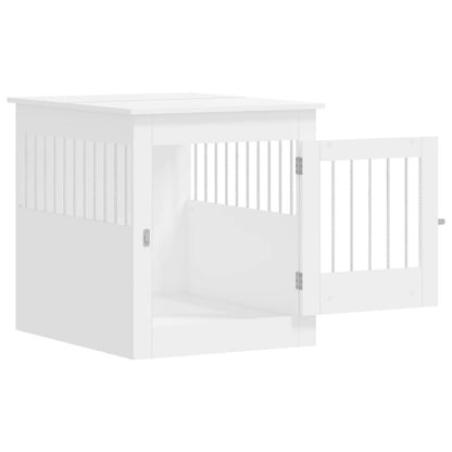 Jaula Para Perros Estilo Mueble Blanco 64,5x80x71 Cm Material De Madera_5