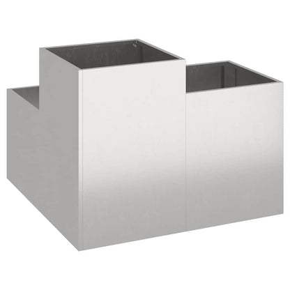 Maceta Para Jardín Plateado 80 X 80 X 60 Cm Acero Inoxidable_4