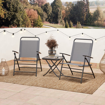 Outsunny Conjunto De Mesa Y Sillas De Terraza Exterior Plegables De 3 Piezas_4