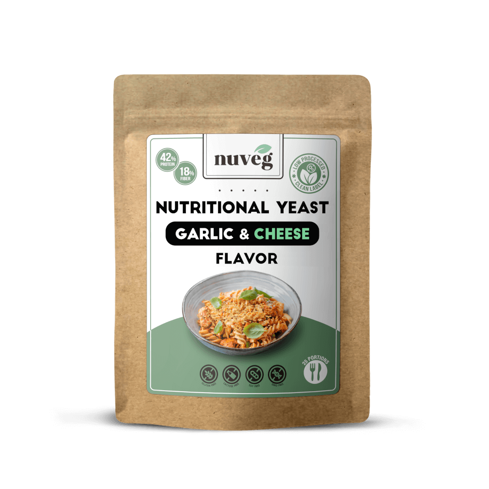 Levedura nutricional com sabor a alho e queijo Nuveg 125 g