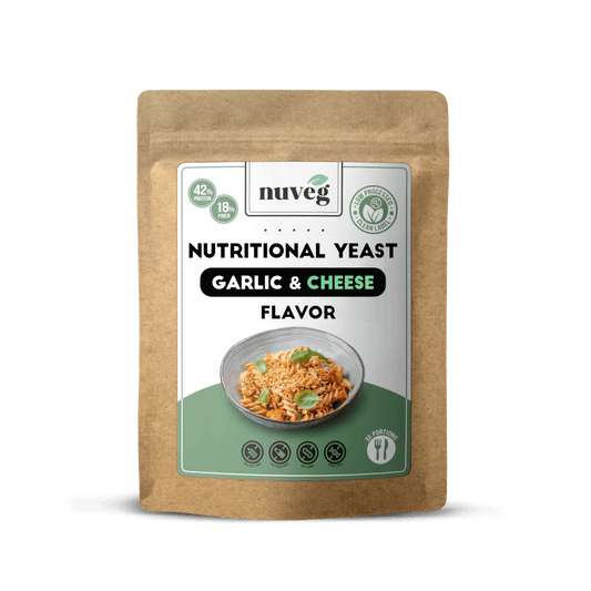 Levedura nutricional com sabor a alho e queijo Nuveg 125 g