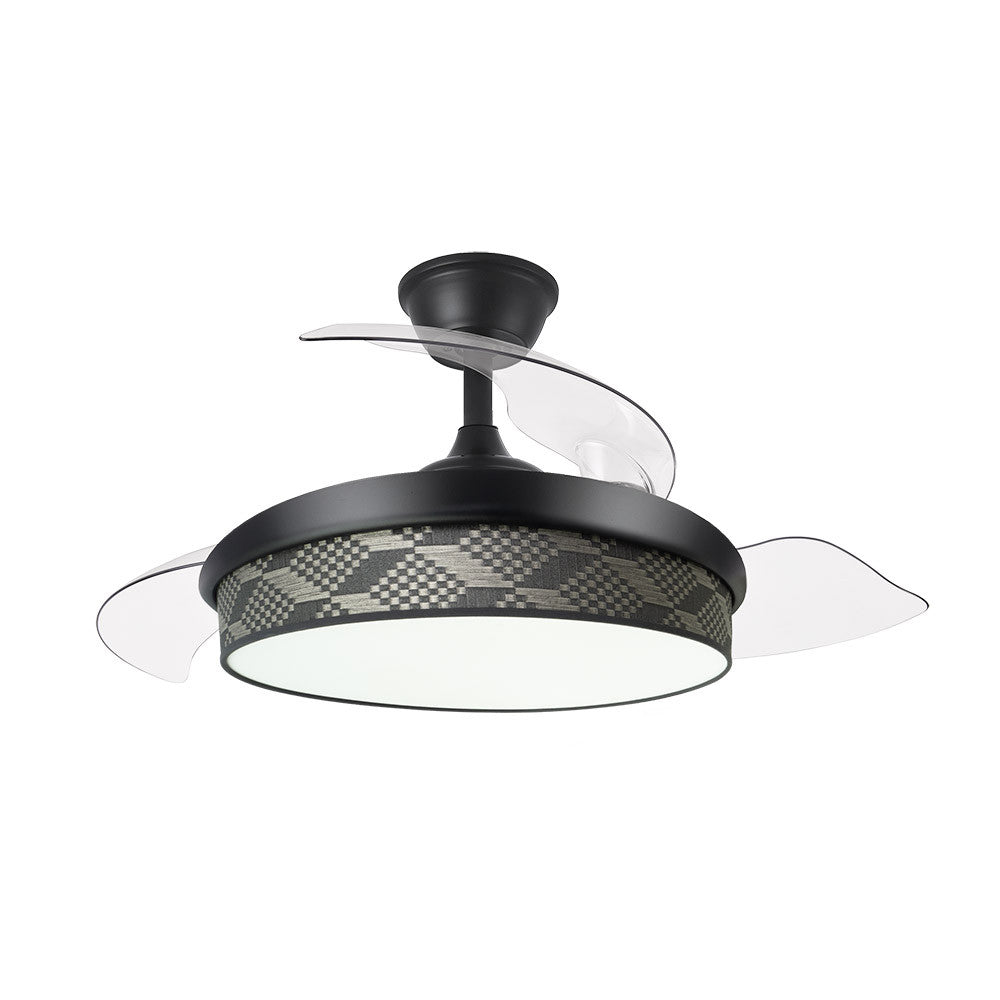 Ventilador Dc Moda 72w Negro/tetris Gris 108d 3aspas 7200lm 3000-4000-6000k Remoto+ Memoria+ Temporizador_1