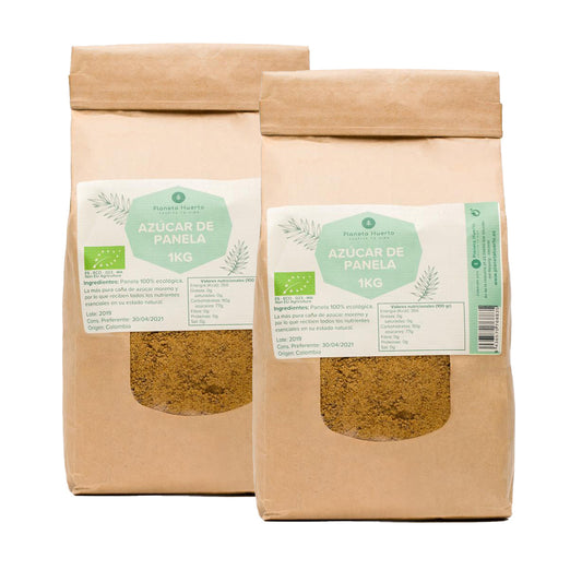 Embalagem de 2x Planeta Huerto ECO Panela Açúcar 1kg
