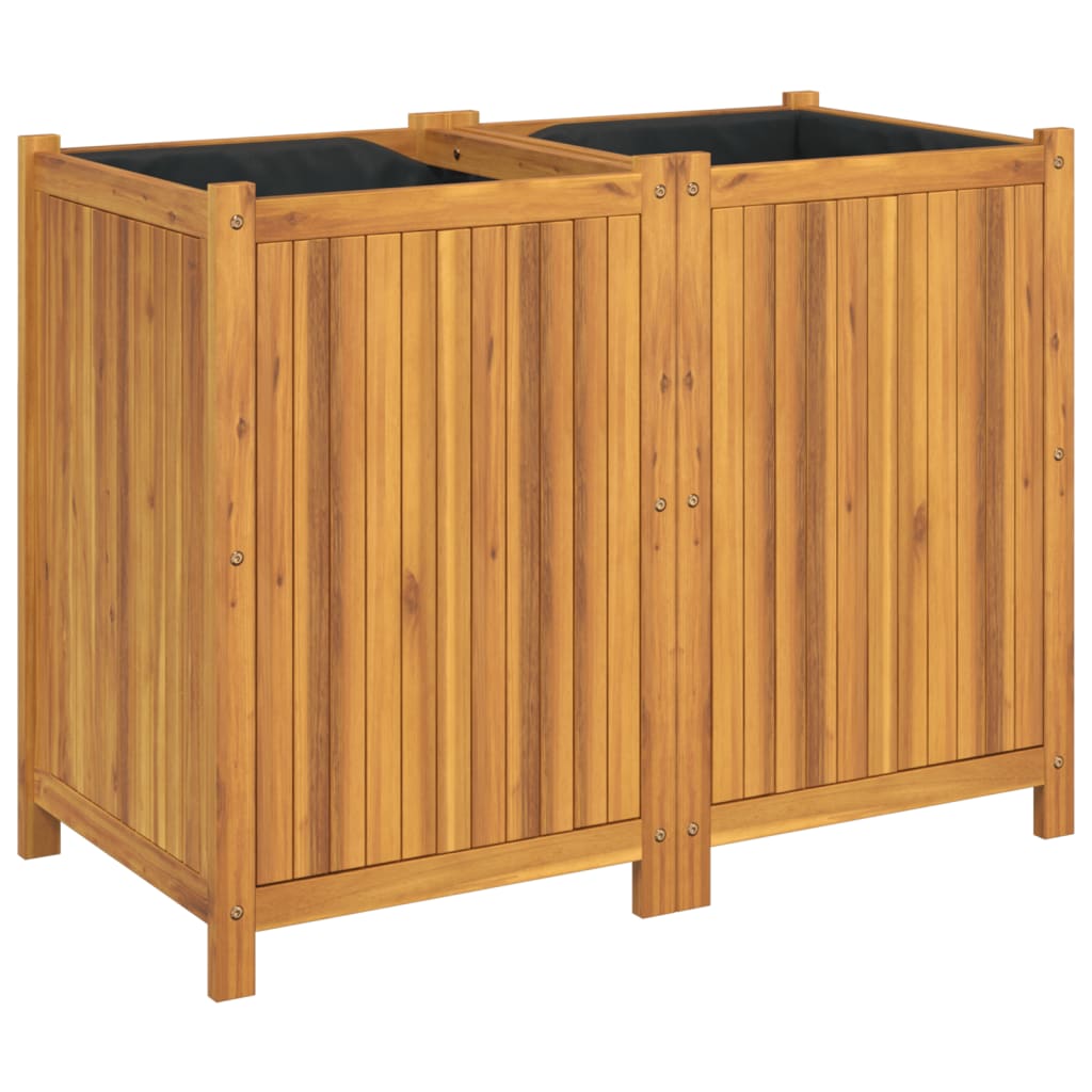 Jardinera Con Forro Madera Maciza De Acacia 100x50x75 Cm_0