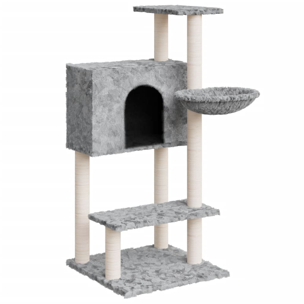 Rascador Para Gatos Con Postes De Sisal Gris Claro 108,5 Cm_0