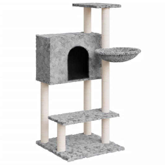 Rascador Para Gatos Con Postes De Sisal Gris Claro 108,5 Cm_0