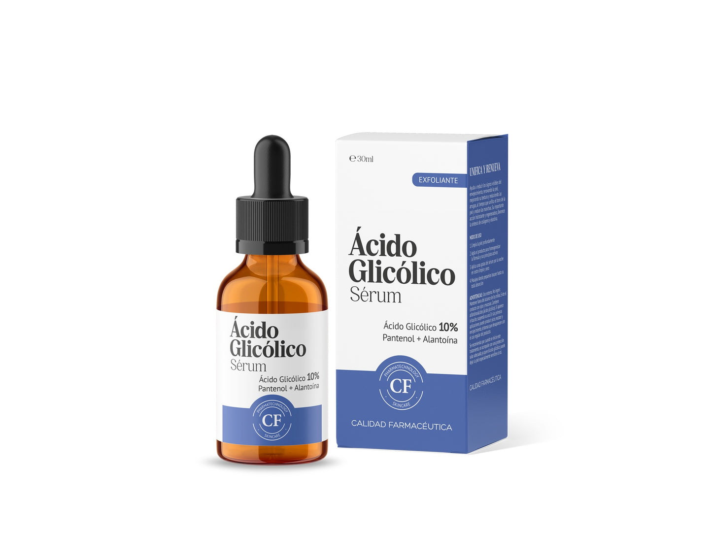 Sérum Esfoliante de Grau Farmacêutico com 10% de Ácido Glicólico, Pantenol e Alantoína 30 ml